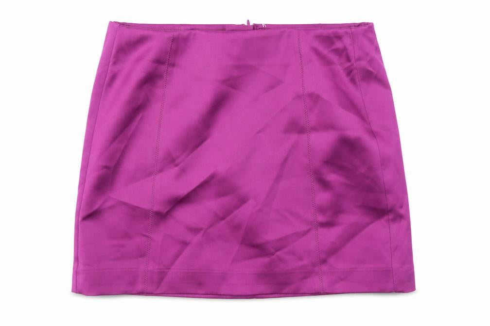 Marks & Spencer Womens Purple Polyester A-Line Skirt Size 12 Zip