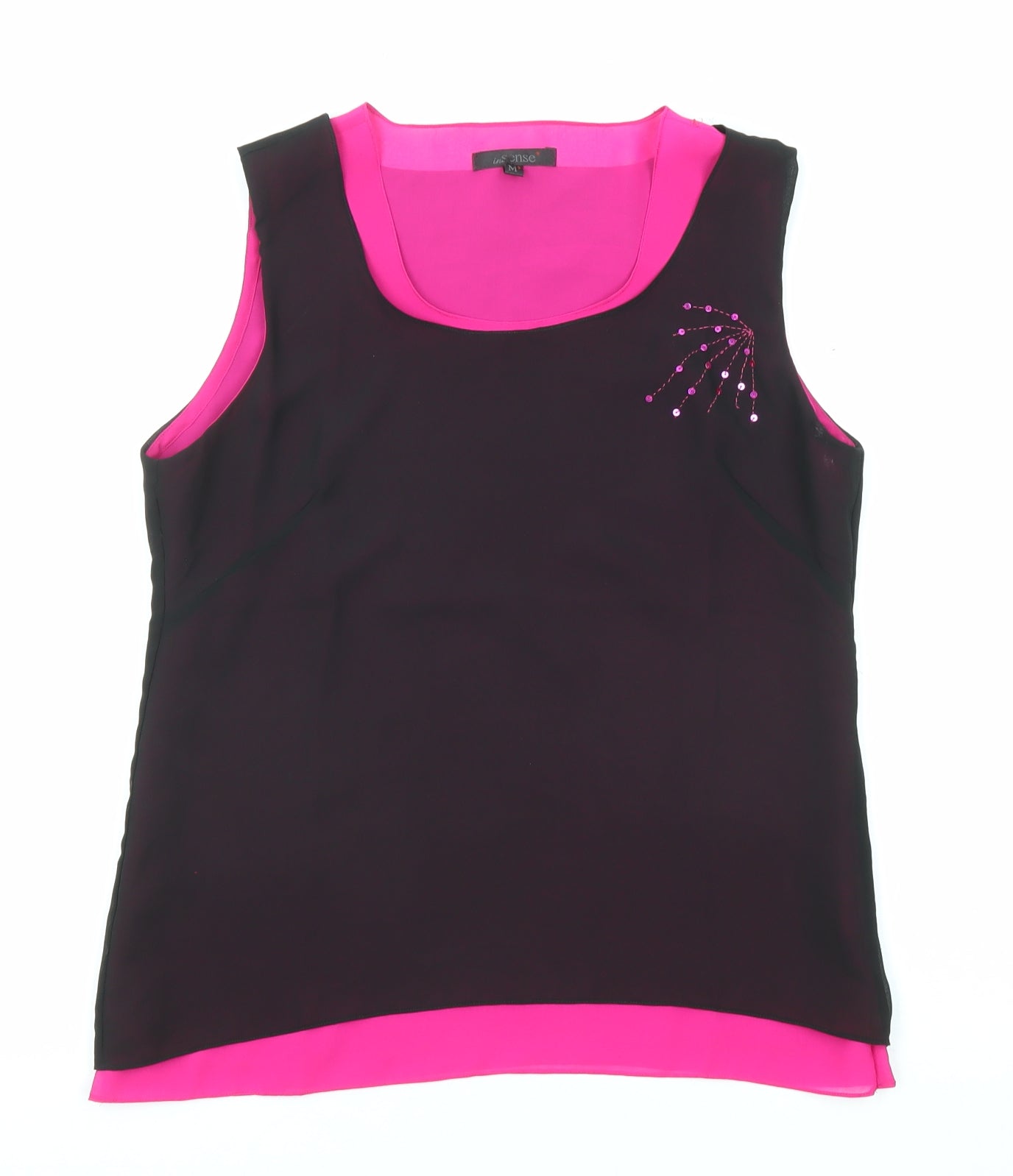 Insense Womens Black Polyester Basic Tank Size M Round Neck