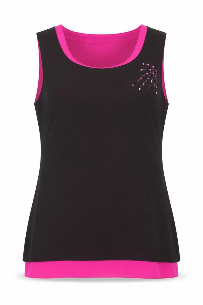 Insense Womens Black Polyester Basic Tank Size M Round Neck