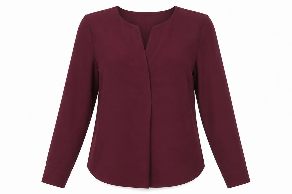 Marks & Spencer Womens Purple Polyester Basic Blouse Size 6 V-Neck
