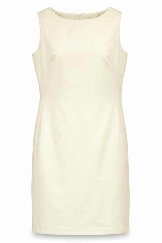 Wallis Womens Beige Polyester Shift Size 10 Boat Neck Zip