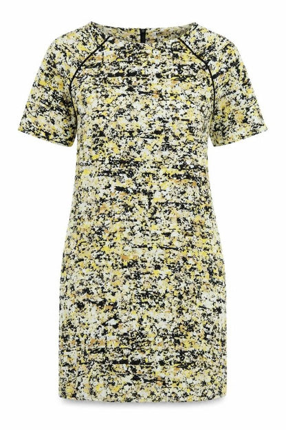 John Lewis Womens Multicoloured Geometric Viscose A-Line Size 10 Round Neck Zip