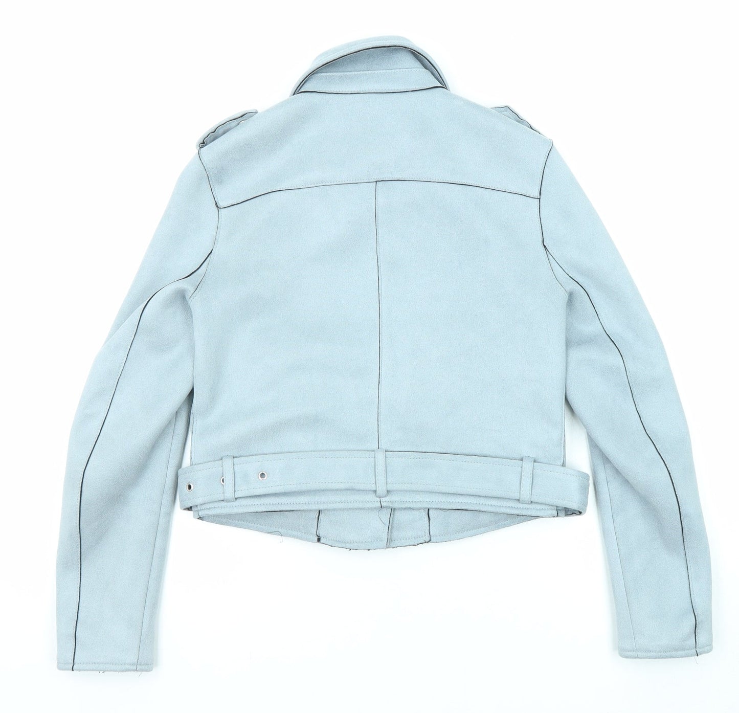 Zara Womens Blue Biker Jacket Size XS Zip