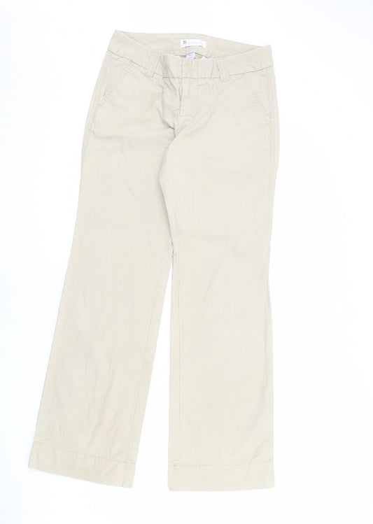 Gap Womens Beige Cotton Trousers Size 4 L31 in Regular Zip