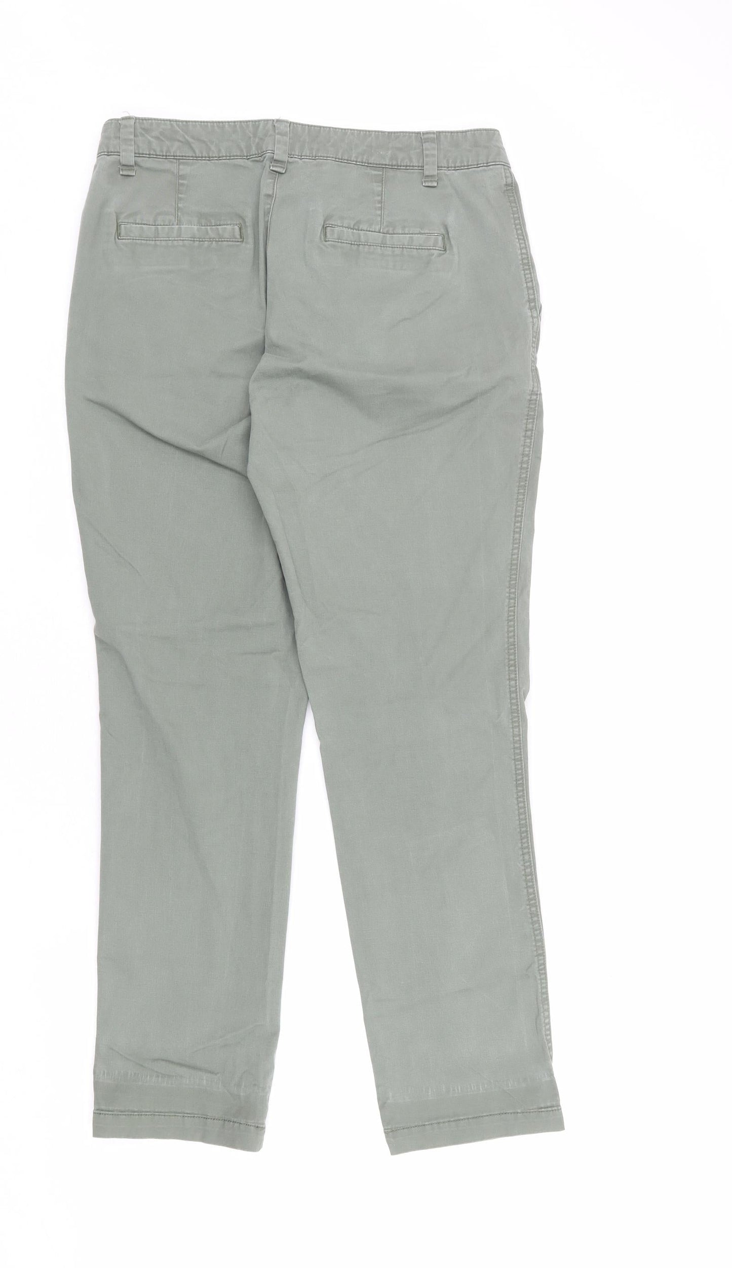 Gap Womens Green Cotton Trousers Size 6 L28 in Regular Zip