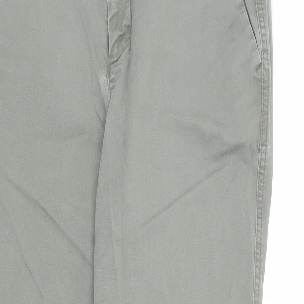Gap Womens Green Cotton Trousers Size 6 L28 in Regular Zip