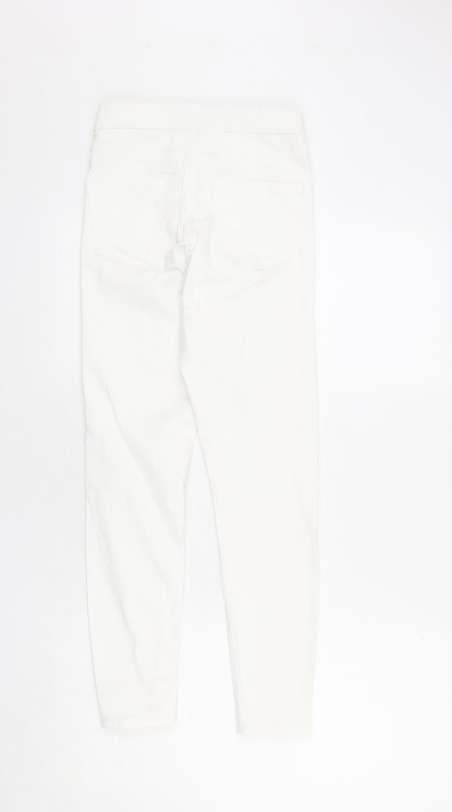 Denim & Co. Womens White Cotton Skinny Jeans Size 8 L28 in Regular Zip