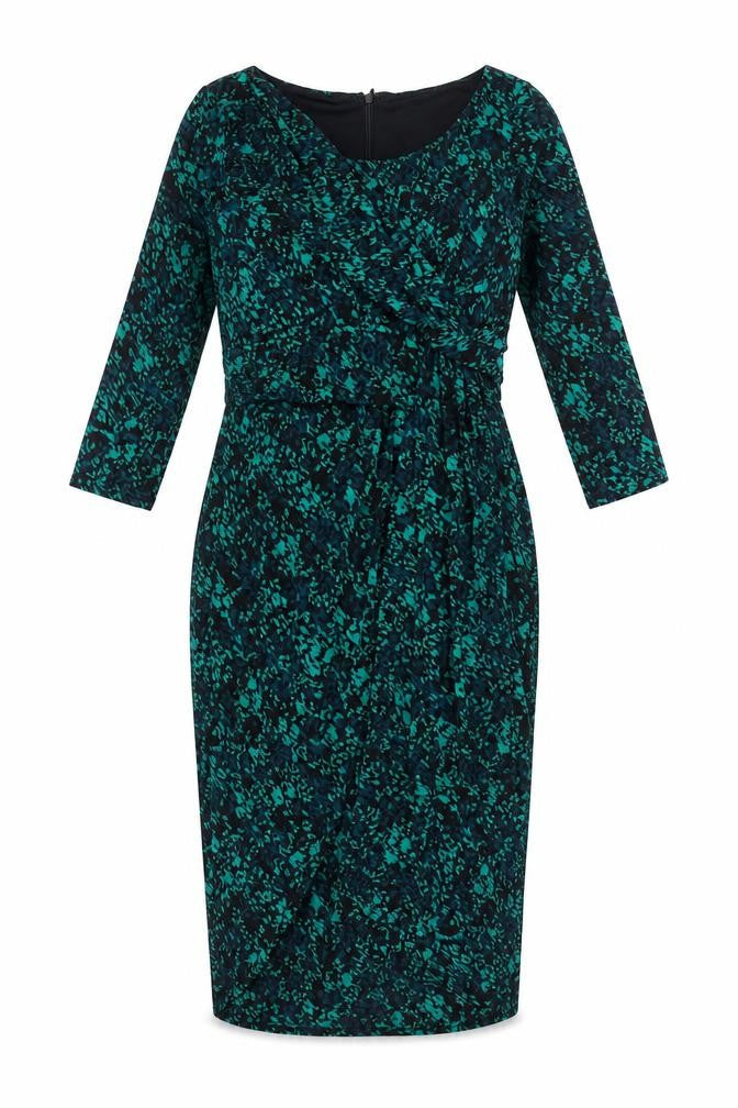 Per Una Womens Multicoloured Geometric Polyester Sheath Size 8 Boat Neck Zip