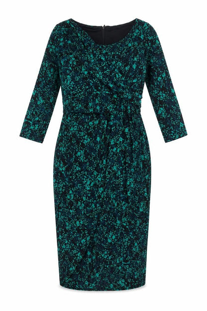 Per Una Womens Multicoloured Geometric Polyester Sheath Size 8 Boat Neck Zip