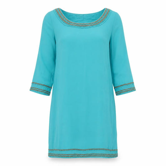 Monsoon Womens Green Polyester Shift Size 8 Boat Neck Pullover - Embellished