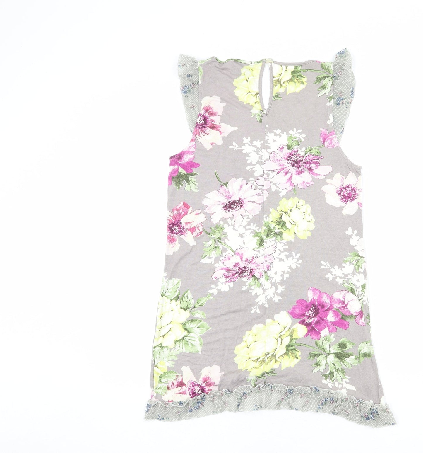 NEXT Womens Grey Floral Viscose Basic Tank Size 8 Scoop Neck