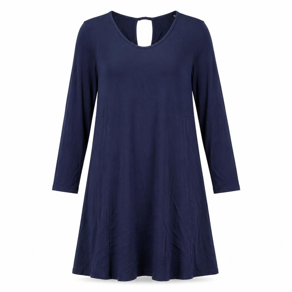 Monsoon Womens Blue Viscose A-Line Size 8 Round Neck Pullover