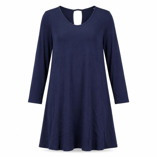 Monsoon Womens Blue Viscose A-Line Size 8 Round Neck Pullover