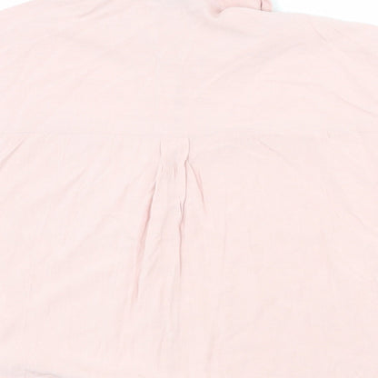 New Look Womens Pink Viscose Basic Button-Up Size 10 Collared