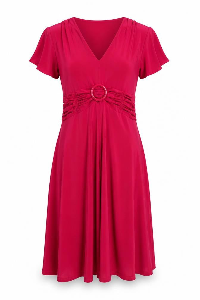 Country Casuals Womens Pink Polyester Trapeze & Swing Size 8 V-Neck Pullover