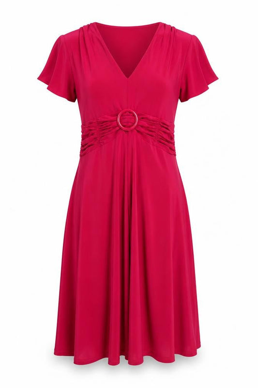 Country Casuals Womens Pink Polyester Trapeze & Swing Size 8 V-Neck Pullover