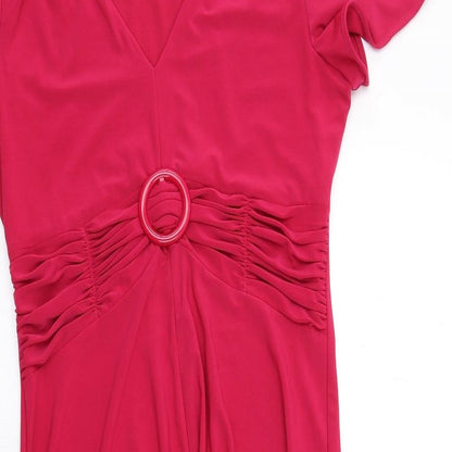 Country Casuals Womens Pink Polyester Trapeze & Swing Size 8 V-Neck Pullover