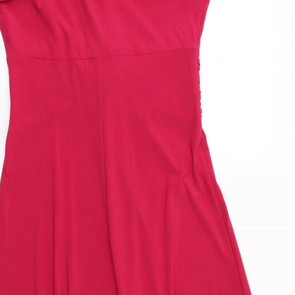 Country Casuals Womens Pink Polyester Trapeze & Swing Size 8 V-Neck Pullover