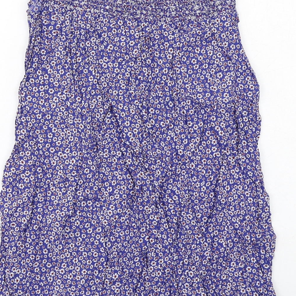 Calzedonia Womens Blue Floral Polyamide A-Line Skirt Size S