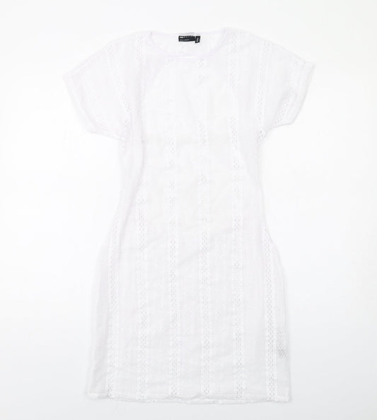 ASOS Womens White Polyester Shift Size 8 Round Neck Pullover