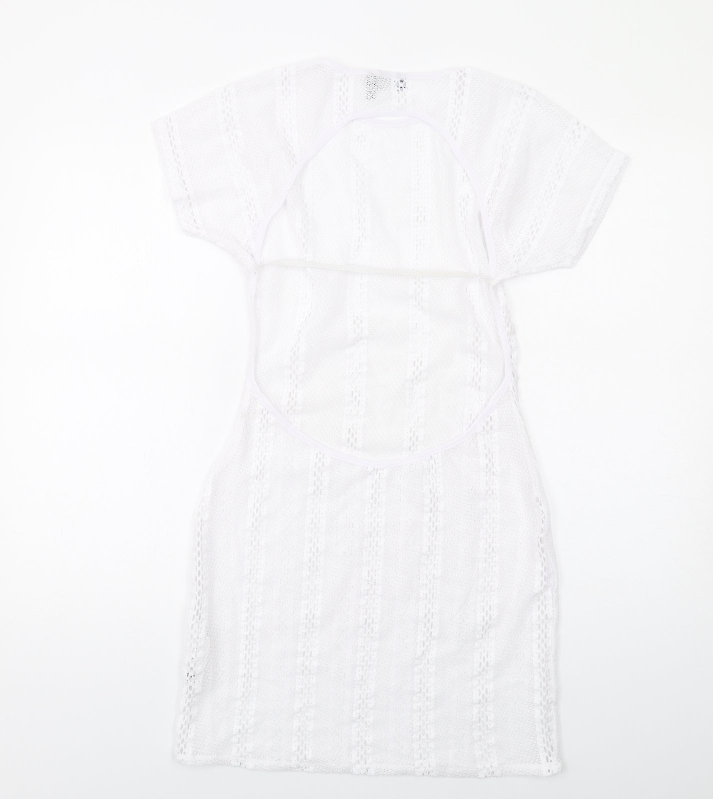 ASOS Womens White Polyester Shift Size 8 Round Neck Pullover