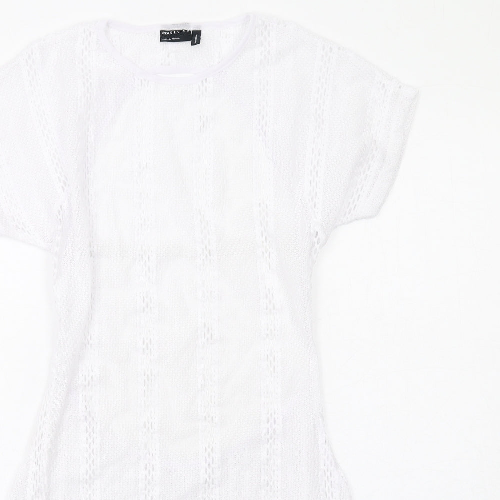 ASOS Womens White Polyester Shift Size 8 Round Neck Pullover