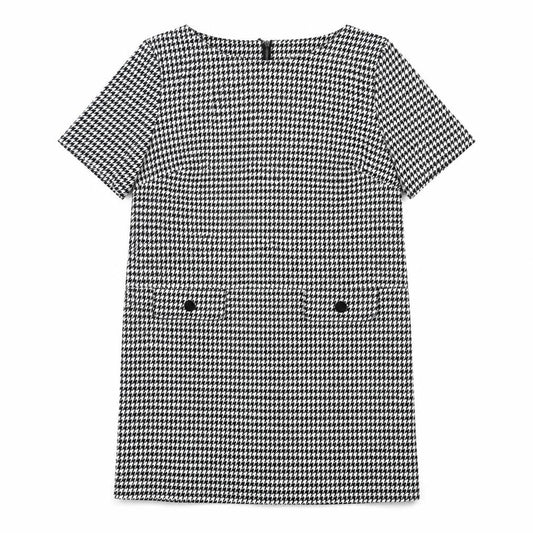 Wallis Womens Black Geometric Polyester Shift Size 14 Boat Neck Zip