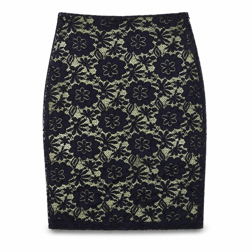 Precis Womens Blue Floral Nylon Straight & Pencil Skirt Size 8 Zip