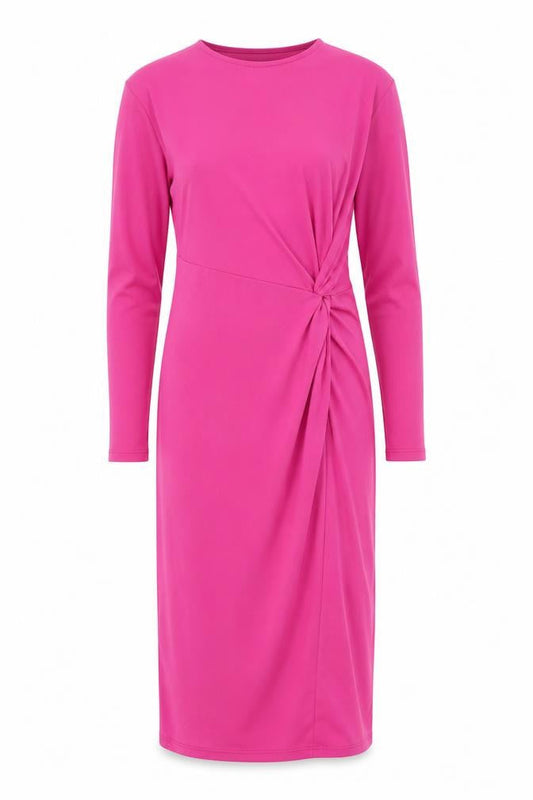 Zara Womens Pink Polyester Sheath Size S Round Neck Pullover - Front Detail