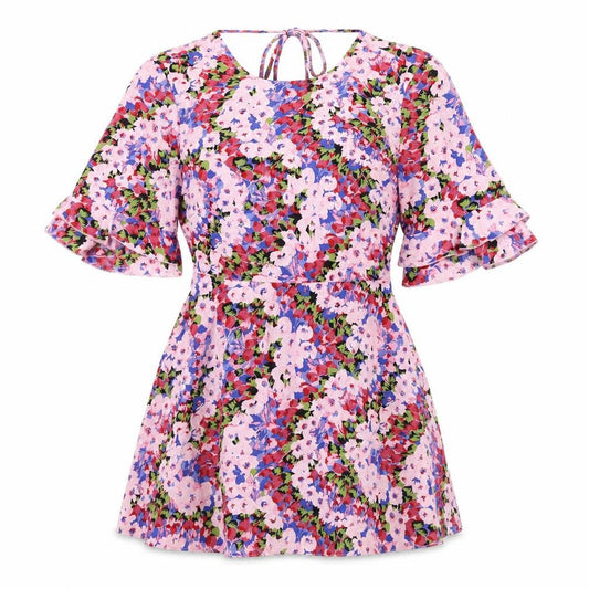 Miss Selfridge Womens Multicoloured Floral Polyester Mini Size 8 Round Neck Pullover