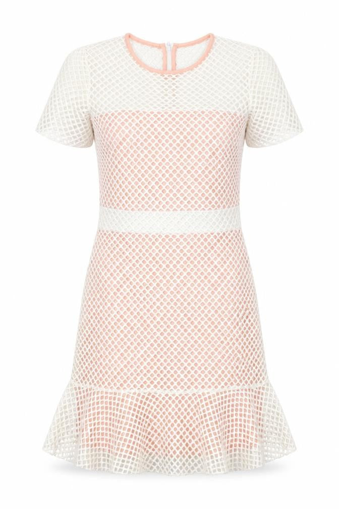 ASOS Womens Pink Polyester Shift Size 8 Crew Neck Zip
