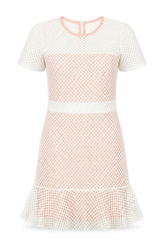 ASOS Womens Pink Polyester Shift Size 8 Crew Neck Zip