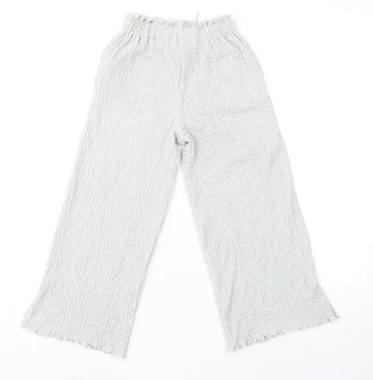 Zara Womens Grey Polyester Trousers Size 10 L20 in Regular - Textured