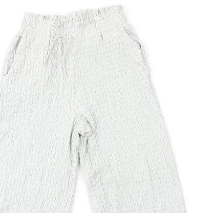 Zara Womens Grey Polyester Trousers Size 10 L20 in Regular - Textured