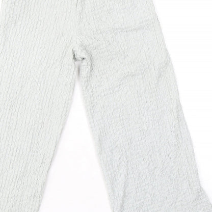 Zara Womens Grey Polyester Trousers Size 10 L20 in Regular - Textured
