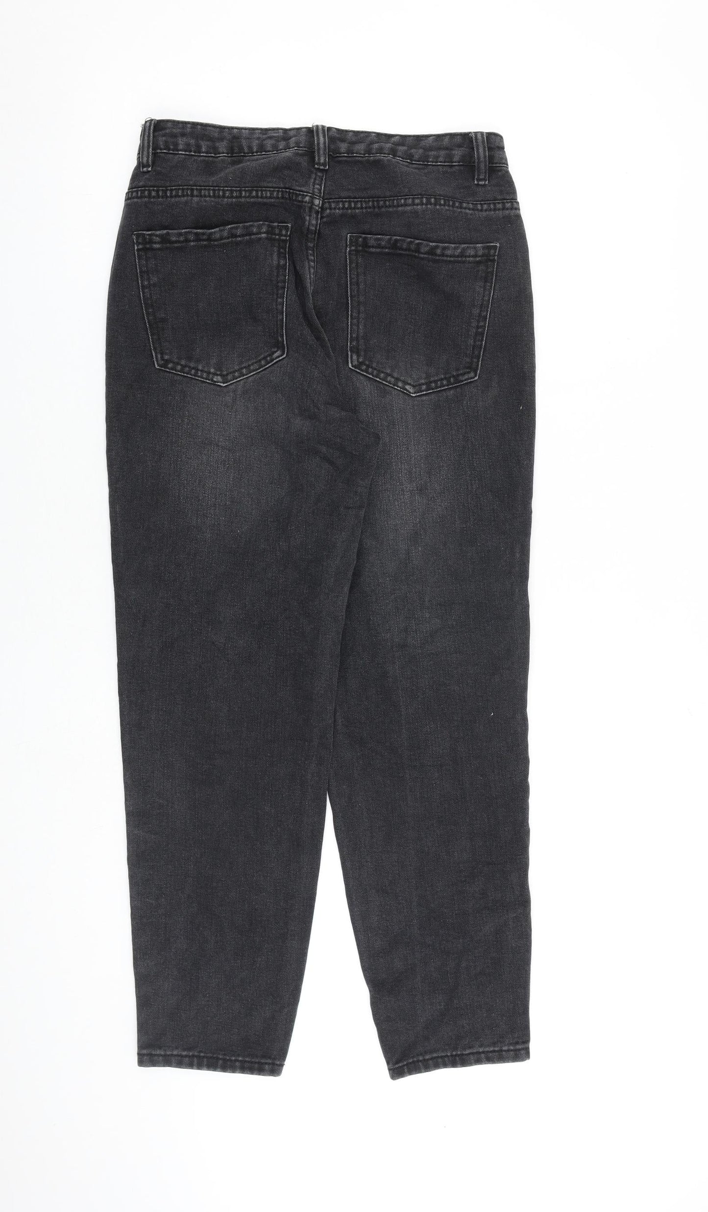 Redial Womens Grey Cotton Tapered Jeans Size 8 L27 in Regular Zip