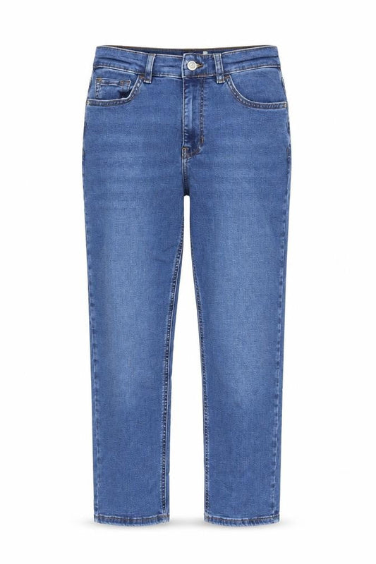 Per Una Womens Blue Cotton Straight Jeans Size 28 in L26 in Regular Zip