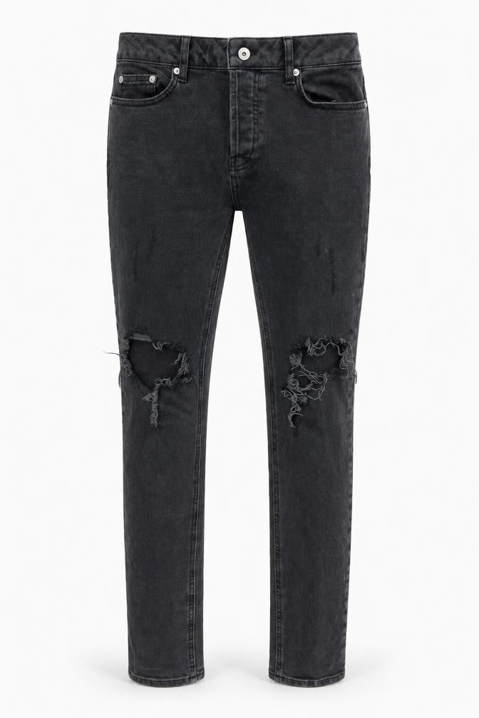 Topman Mens Grey Cotton Skinny Jeans Size 30 in L30 in Slim Button