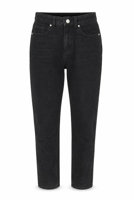 Miss Selfridge Womens Black Cotton Tapered Jeans Size 8 L29 in Regular Zip