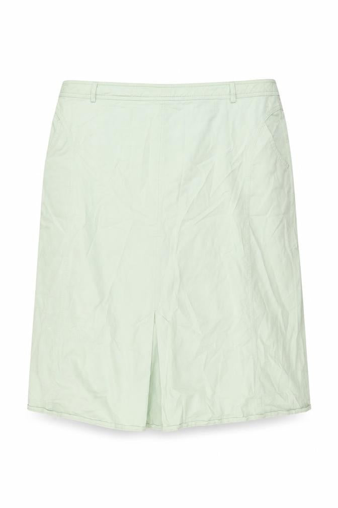 Steilmann Womens Green Cotton A-Line Skirt Size 18 Zip
