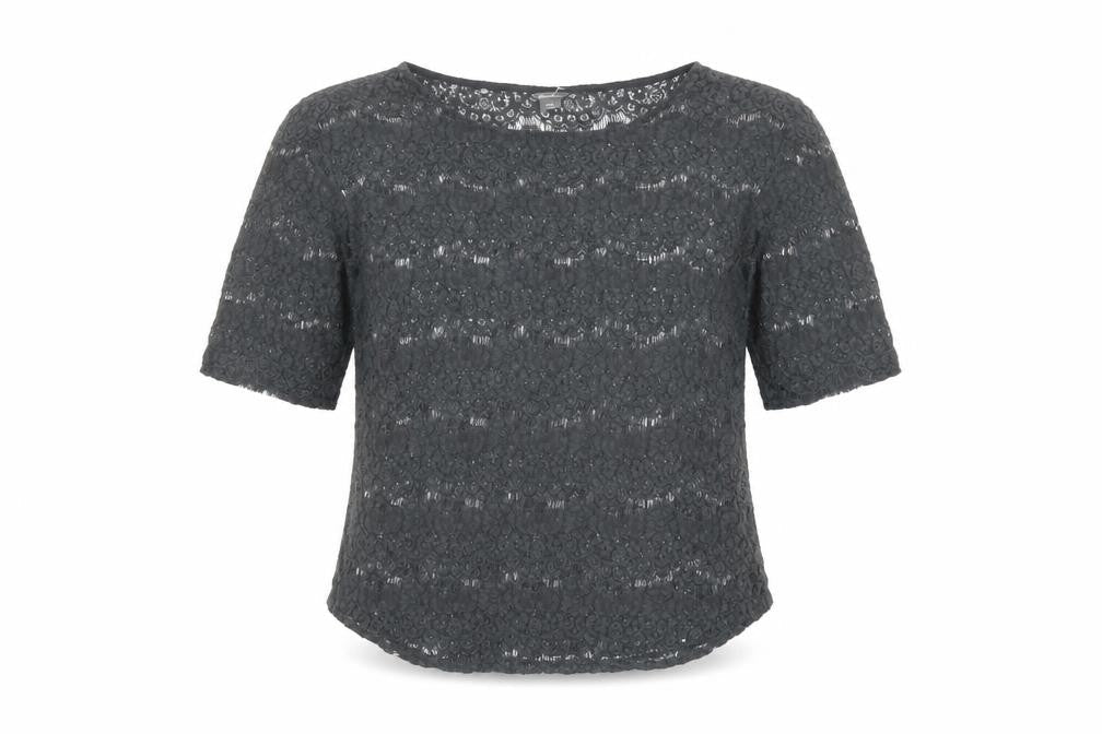 Eddie Bauer Womens Grey Polyester Basic Blouse Size L Boat Neck