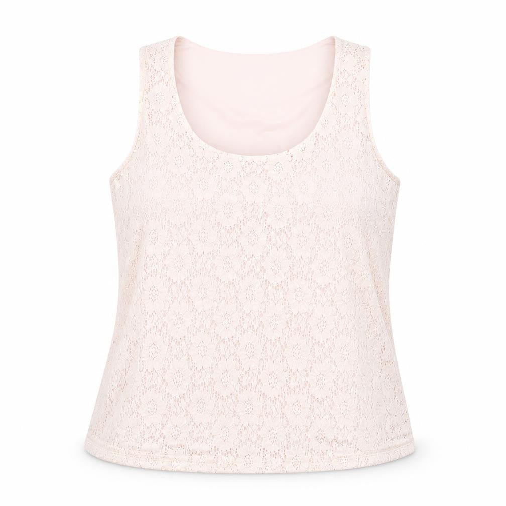 Suzanne Grae Womens Pink Nylon Basic Tank Size L Scoop Neck