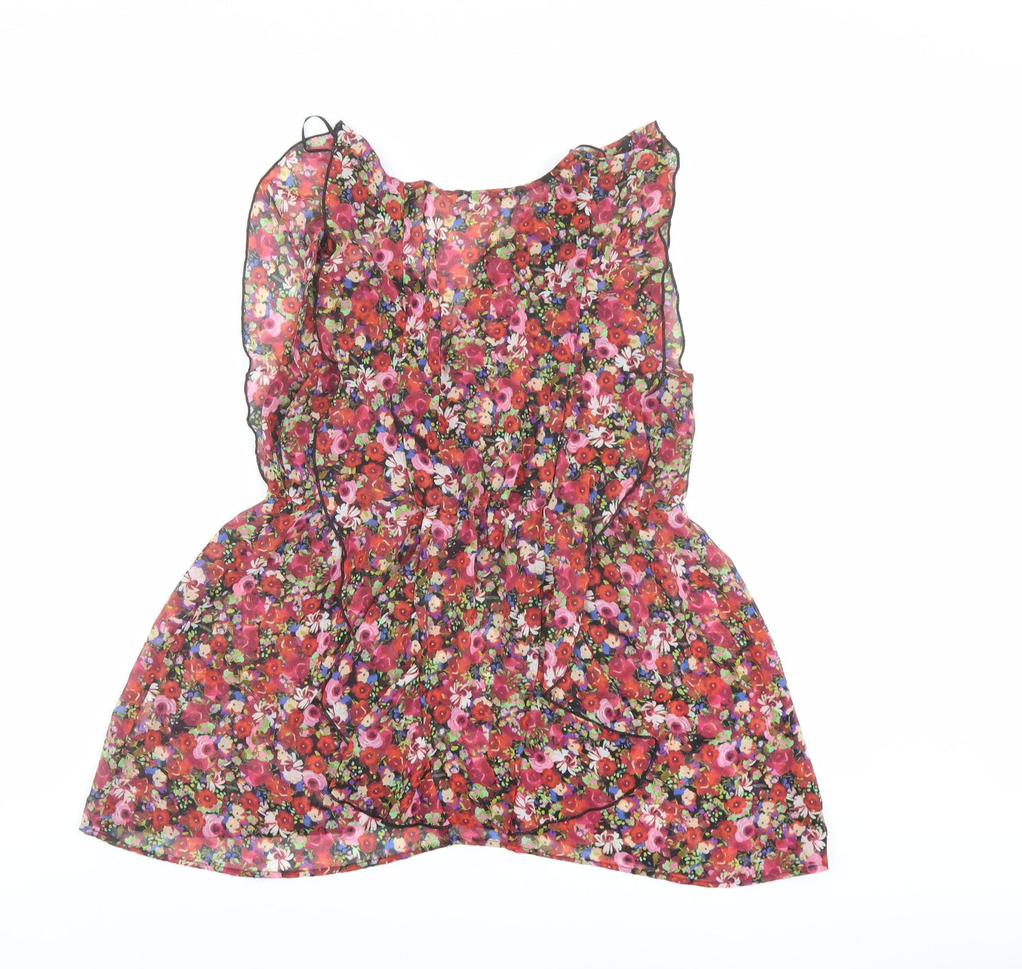 NEXT Womens Multicoloured Floral Polyester Basic Blouse Size 10 V-Neck