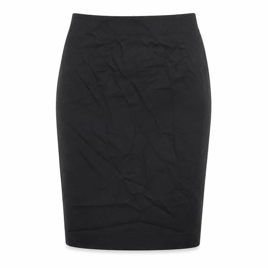 Zara Womens Black Cotton Straight & Pencil Skirt Size 8 Zip