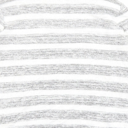 Phase Eight Womens Grey Round Neck Striped Polyester Pullover Jumper Size 10