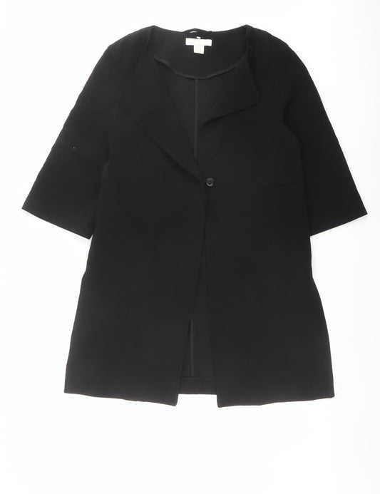 H&M Womens Black Jacket Blazer Size 6 Button