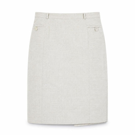 Bonmarché Womens Beige Polyester Straight & Pencil Skirt Size 22 Zip