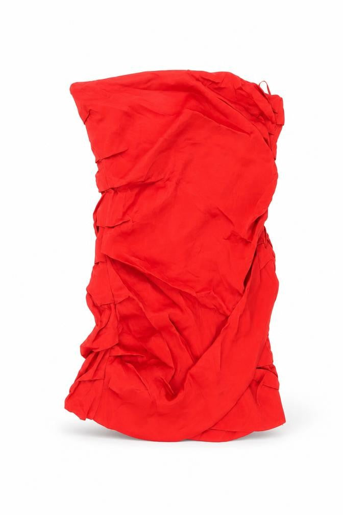 Zara Womens Red Polyester Mini Size M Off the Shoulder Zip