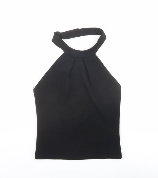 Zara Womens Black Polyester Basic Tank Size M Halter