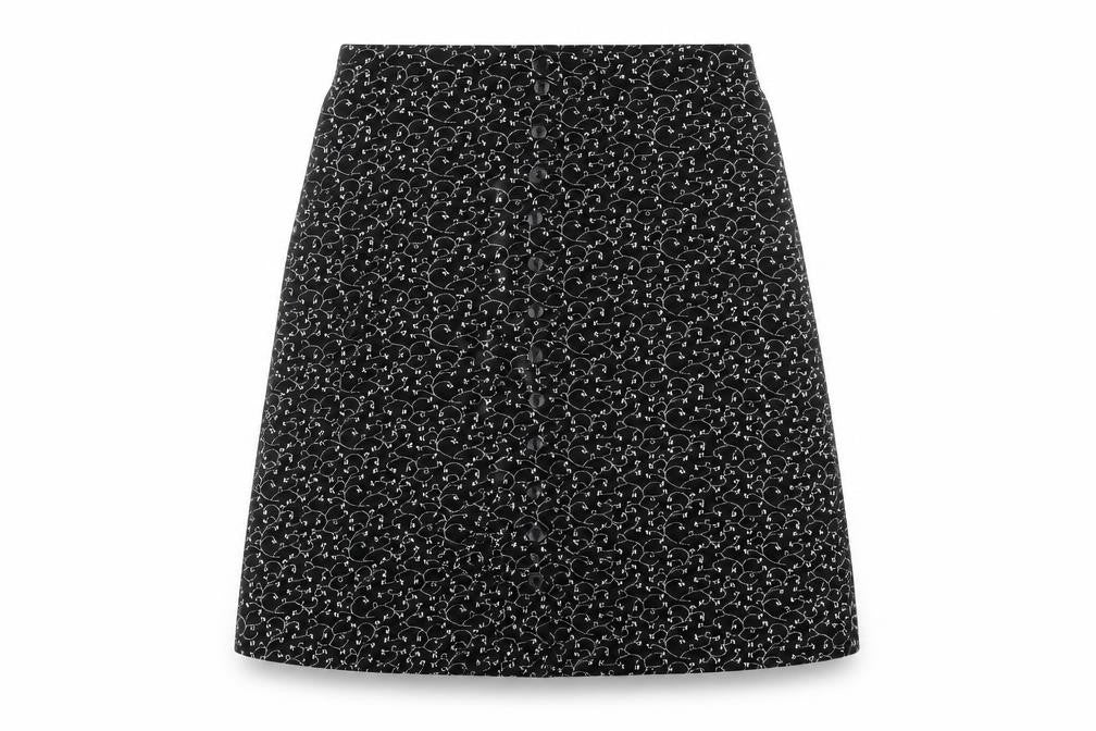 Briggs New York Womens Black Floral Nylon A-Line Skirt Size S